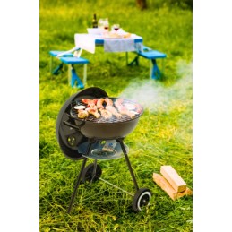 Nebrangus medžio anglies grilis lund garden kietos 41 cm grotelės su dangteliu