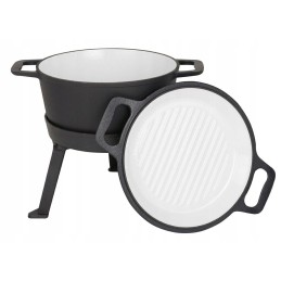 5 l medžioklinis virdulys 2 viename keptuvės grilio puodas