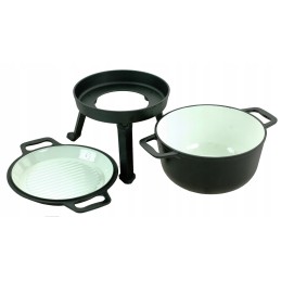 5 l medžioklinis virdulys 2 viename keptuvės grilio puodas