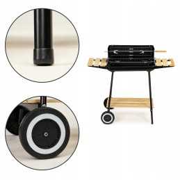 Anglies kepsninė su lentynomis, reguliuojamos dvigubos grotelės, grilis ant ratukų