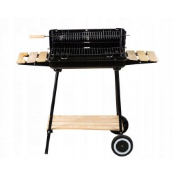 Anglies kepsninė su lentynomis, reguliuojamos dvigubos grotelės, grilis ant ratukų