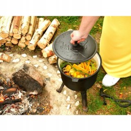 Medžioklinis virdulys 5l, emaliuotas ketaus puodas