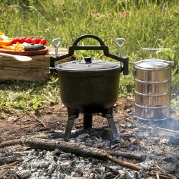 Medžioklinis virdulys 5l, emaliuotas ketaus puodas