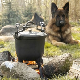 Medžioklinis virdulys 5l, emaliuotas ketaus puodas