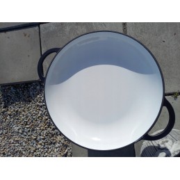 Emaliuota ketaus keptuvė, 38 cm, židinys, 5 cm h