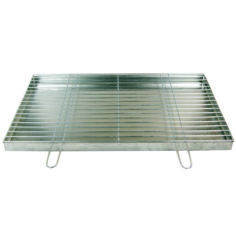 Grotelės griliui statyti 80x50 - skersmuo 4mm - chromuotos su pakura / pelenų keptuvė