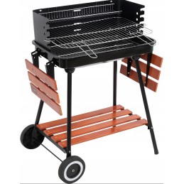 Grilis su anglimis, sulankstomos lentynos, grotelės, 53 cm