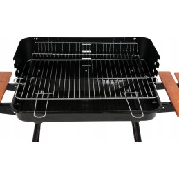 Grilis su anglimis, sulankstomos lentynos, grotelės, 53 cm