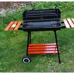 Grilis su anglimis, sulankstomos lentynos, grotelės, 53 cm