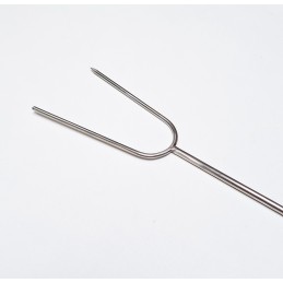 Nerūdijančio plieno kepsninės laužo lazdos, 120 cm, 12 vnt, kabykla