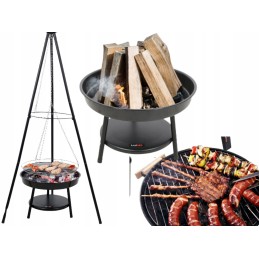 ️Sodo kepsninė su anglimis, pakabinamas židinys, 46cm grotelės