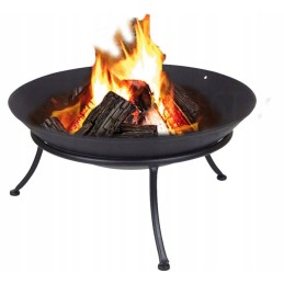 Milano sodo laužavietė 60 cm grilio ugniai, juodas plieninis katilas