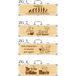 Pardavimo objektas – personalizuotas kepsninės komplektas bambukinėje dėžutėje!