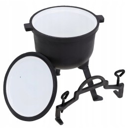 Ketaus emaliuotas medžioklinis puodas 5l puodas laužui mk102