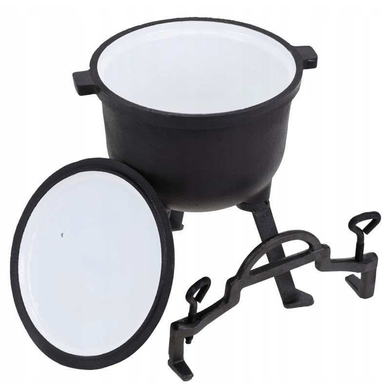 Ketaus emaliuotas medžioklinis puodas 5l puodas laužui mk102