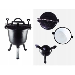 Ketaus emaliuotas medžioklinis puodas 5l puodas laužui mk102