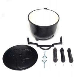 Ketaus emaliuotas medžioklinis puodas 5l puodas laužui mk102