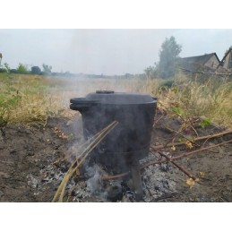 Ketaus medžioklės puodas, stovimas, Rossner, 8 l