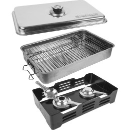 Naminė rūkykla, termometras, buko skiedros, rudasis kuras