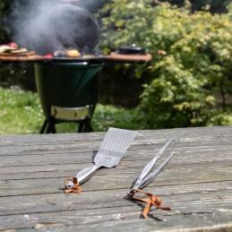 Dieviškas BBQ kepsninės rinkinys, mentelė ir žnyplės