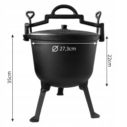 Emaliuotas medinis ketaus puodas, 8l