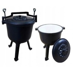 Ketaus 4 litrų medžioklės puodas, emaliuotas