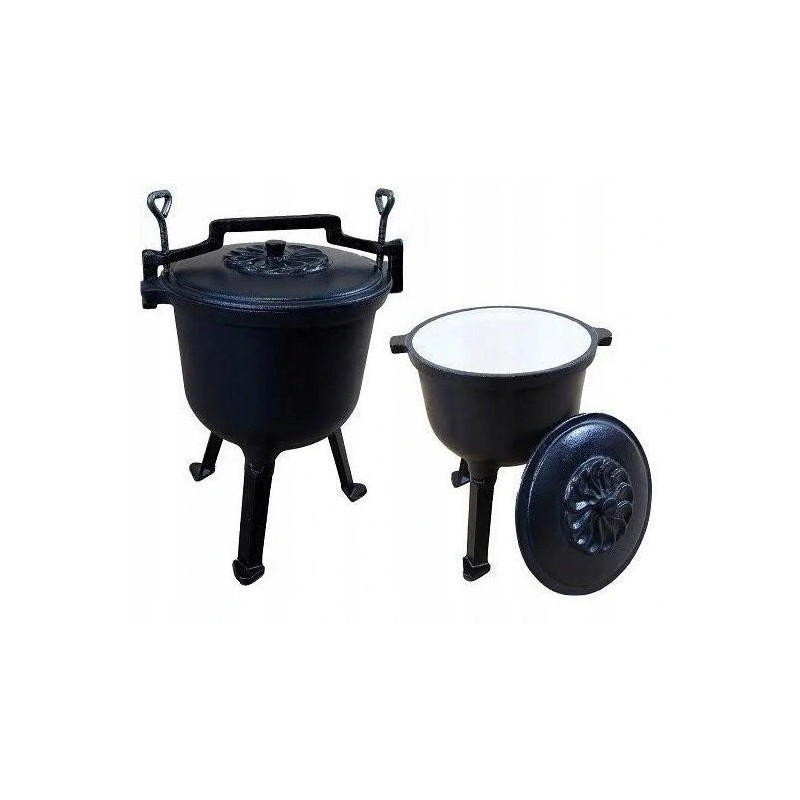 Ketaus 4 litrų medžioklės puodas, emaliuotas