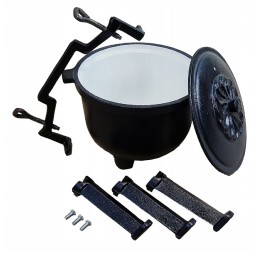 Ketaus 4 litrų medžioklės puodas, emaliuotas