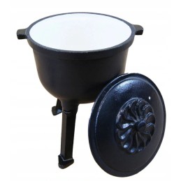 Ketaus 4 litrų medžioklės puodas, emaliuotas