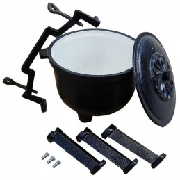 Ketaus 4 litrų medžioklės puodas, emaliuotas