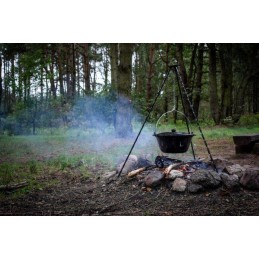 Ungāru emaljēts katls 8l, statīvs 120 cm, vāks un karote