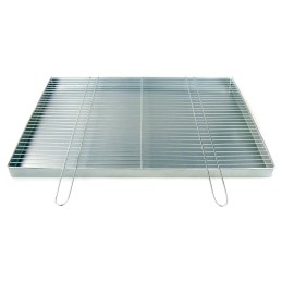 Grilio grotelės 80x60, chromuotos, su židiniu/pelenine