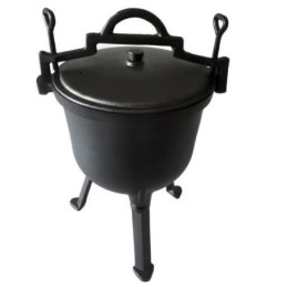 Ketaus medžioklės puodas, 8 litrai, skirtas ugniai