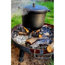 Ketaus medžioklės puodas, 8 litrai, skirtas ugniai