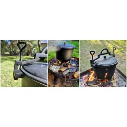 Ketaus medžioklės puodas, 8 litrai, skirtas ugniai