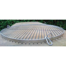 Nerūdijančio plieno grotelės, skersmuo 70 cm, skirtos kabinti ant trikojo stovo