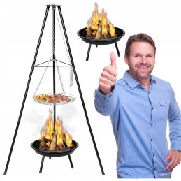 ⭐ Sodo kepsninė su anglimis, stabilus trikojis, 2 viename laužavietė ⭐