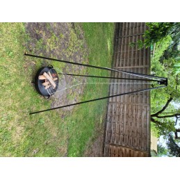 ⭐ Sodo kepsninė su anglimis, stabilus trikojis, 2 viename laužavietė ⭐