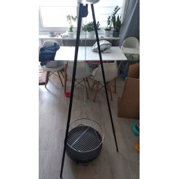 ⭐ Sodo kepsninė su anglimis, stabilus trikojis, 2 viename laužavietė ⭐