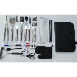 Dovanų rinkinys aukščiausios kokybės priedai BBQ grilio įrankiai xxl dėklas