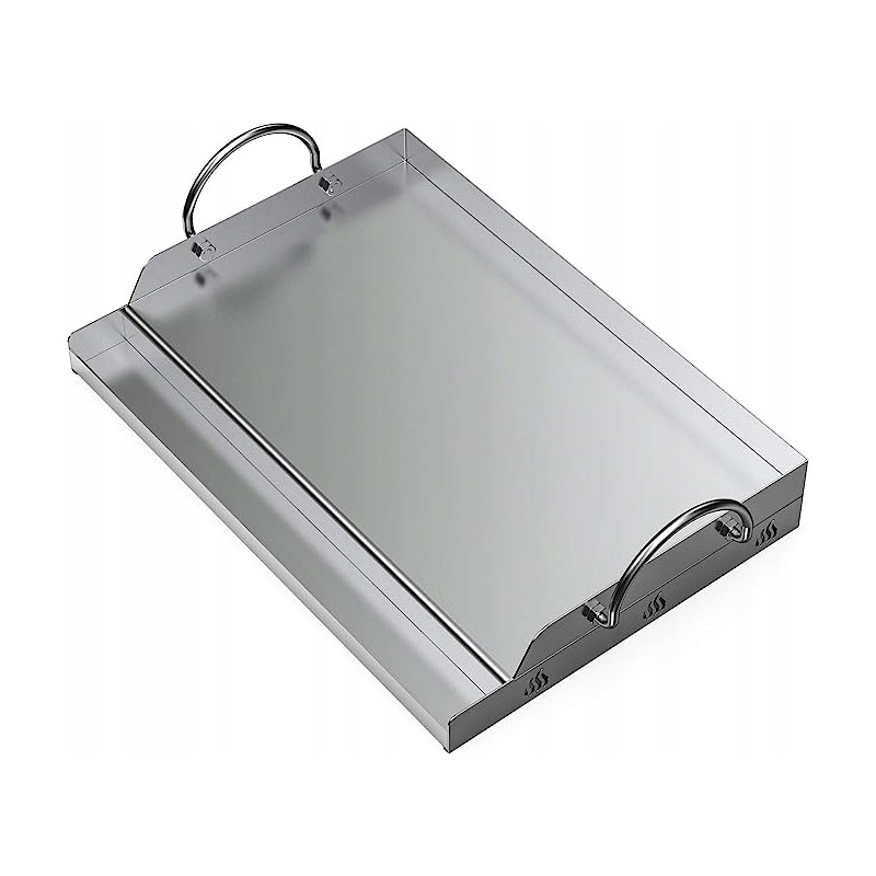 „Onlyfire“ universalios nerūdijančio plieno plancha keptuvės, skirtos anglies, dujinėms ir kt. kepsninėms, stačiakampės, 47 x 32