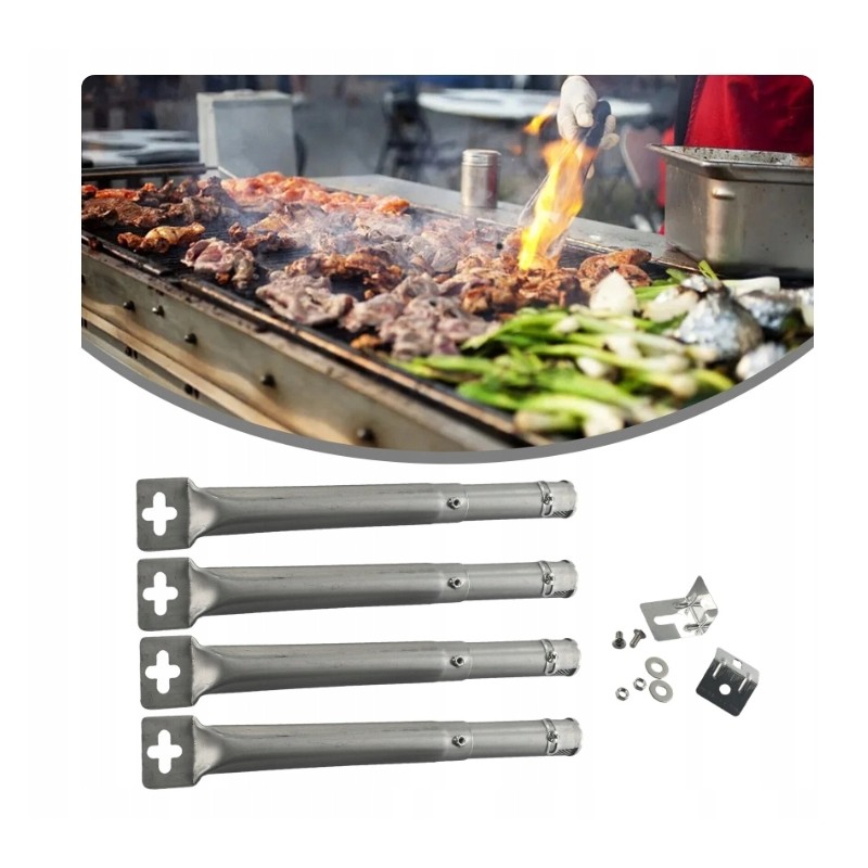 ⭐4 dujinis grilio vamzdžių degiklis, skirtas anglies kepimui⭐