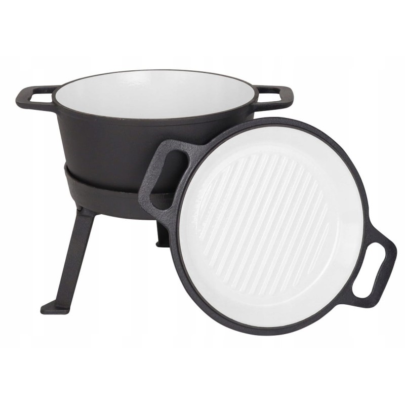 Medžioklinis katilas kepsniams 5l ketaus mk302 emaliuotas Rossner grilis