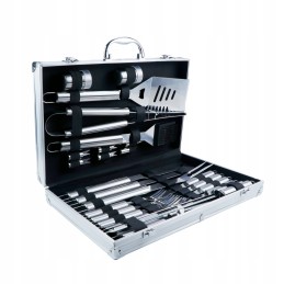 Dovanų kepsninės rinkinys, nerūdijantis plienas, 26 viename, lagaminas