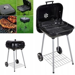 Sodo kepsninė su dangčiu ant ratukų ir cirkuliacijos reguliavimu, grotelės 40x45 cm