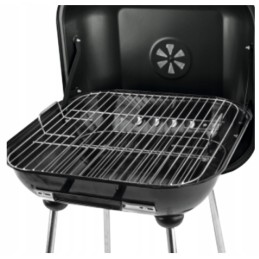 Sodo kepsninė su dangčiu ant ratukų ir cirkuliacijos reguliavimu, grotelės 40x45 cm