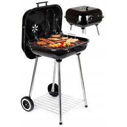 Sodo kepsninė su dangčiu ant ratukų ir cirkuliacijos reguliavimu, grotelės 40x45 cm