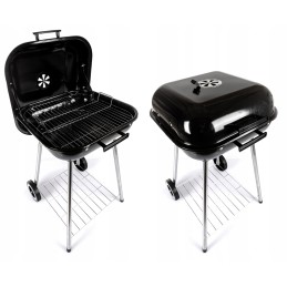 Sodo kepsninė su dangčiu ant ratukų ir cirkuliacijos reguliavimu, grotelės 40x45 cm