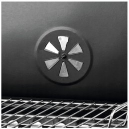 Sodo kepsninė su dangčiu ant ratukų ir cirkuliacijos reguliavimu, grotelės 40x45 cm