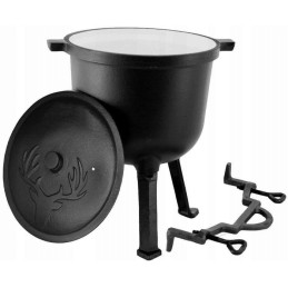 Ketaus 8 litrų talpos medžioklinis virdulys su emaliuota danga